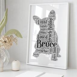 Personalized French Bulldog Word Art Print Pet Memorial Gift - thumbnail 2