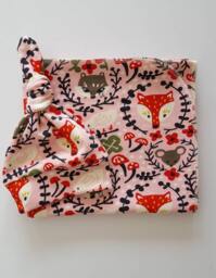 Organic Fox Swaddle Blanket & Newborn Hat Set. Take Home Baby Shower Gift. Photo Prop. Ready To Ship