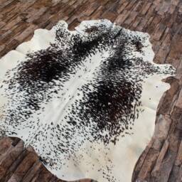 Tricolor Cowhide Rug Brazilian Cow Skin Medium Hide Area 5 X Premium Quality - thumbnail 4