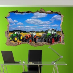 Powerful Modern Tractors Fields Hay Stacks Wall Art Sticker Decal Mural Poster Decor 1001 - thumbnail 2