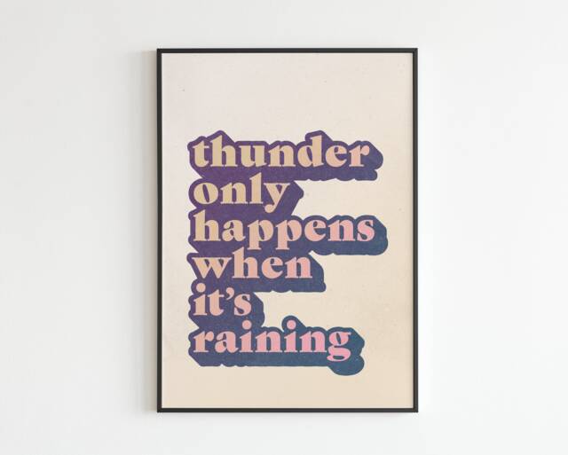 Fm Inspired - Dreams Thunder Only Happens When Its Raining Lyrics Music A3 A4 A5 Wall Art Poster Print