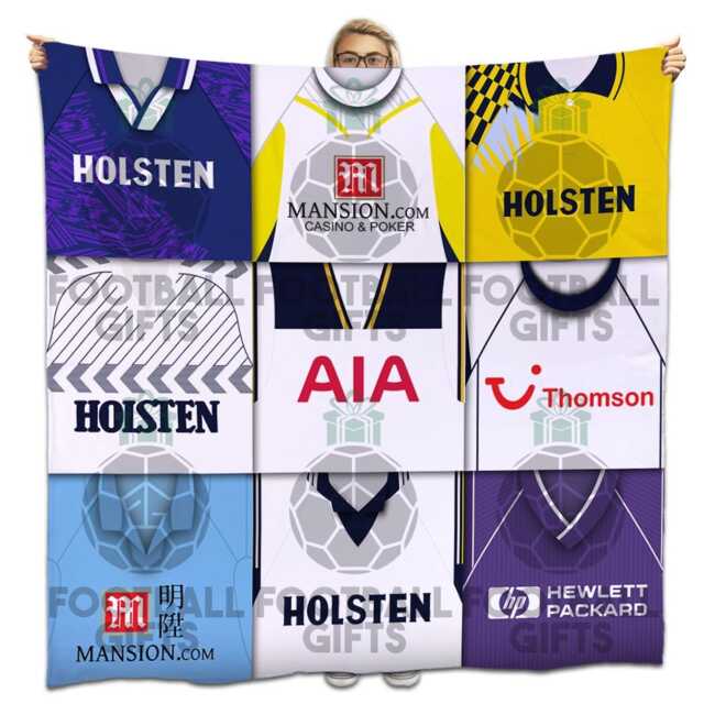 Spurs Classic Kits Montage Retro Shirt Fleece Blanket/Throw Great Gift For Tottenham Fans - image 1