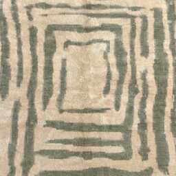 Handwoven Beni Ourain Wool Rug - Modern Green & Cream Abstract Moroccan Carpet - thumbnail 2