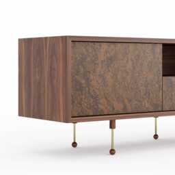 Walnut Burl Mid Century Modern Tv Stand, Media Console - thumbnail 3