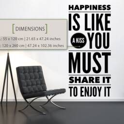 Happiness, Wall Decal, Home Decor, Decal Quotes, Typography, Phrases, Decals, Stickers, Art, Gifts - thumbnail 2