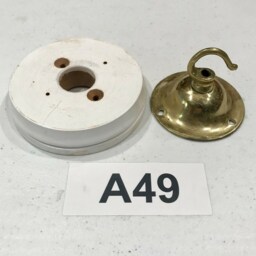 Brass Ceiling Hook Lamp Chandelier Light Wall Patras Wooden Mount Hanging Chain Antique Old - thumbnail 2