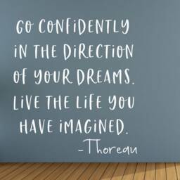 Go Confidently in The Direction Of Your Dreams Wall Decal - Decor Art Vinyl Quote Henry David Thoreau - thumbnail 2