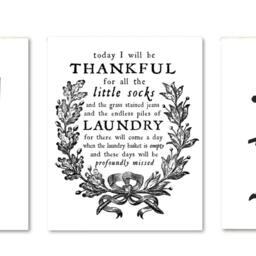 Laundry Wall Decor Art - Thankful For Little Socks Hanger Clothespin Set Of 3 Farmhouse Room Print, Framed Print Or Canvas Sign - thumbnail 3
