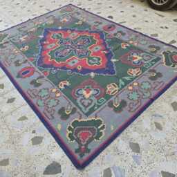 Handmade Afghan Satranji Rug Turkmen Geometric Wool Rug, 6.2x8.8Ft - thumbnail 4