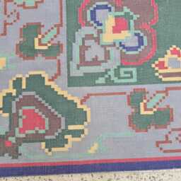 Handmade Afghan Satranji Rug Turkmen Geometric Wool Rug, 6.2x8.8Ft - thumbnail 3