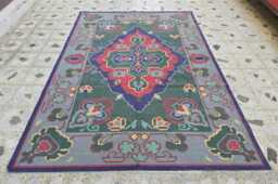 Handmade Afghan Satranji Rug Turkmen Geometric Wool Rug, 6.2x8.8Ft - thumbnail 1