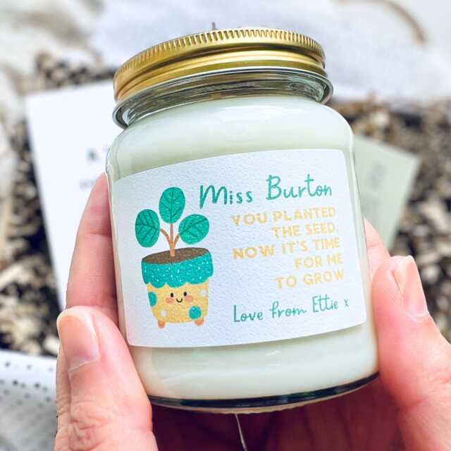 You Planted The Seed Teacher Candle - Leaving Preschool Childminder Nursery Early Years Thank Teaching Assistant - image 1
