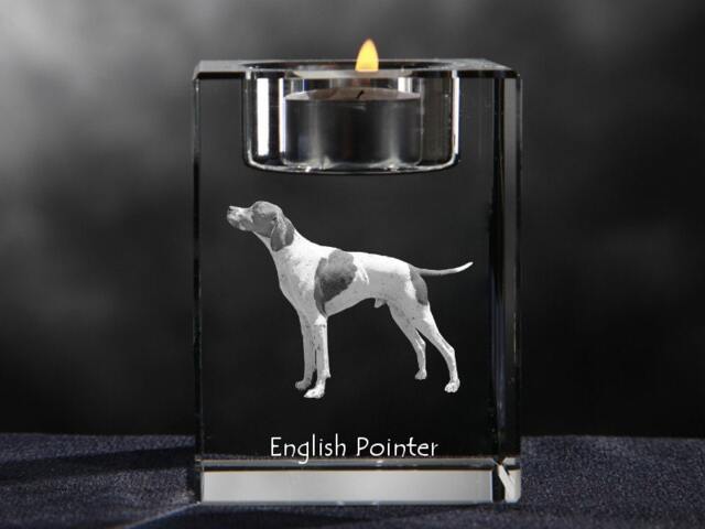 English Pointer, Crystal Candlestick With Dog, Souvenir, Decoration, Limited Edition, Collection - image 1