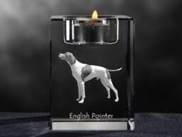 English Pointer, Crystal Candlestick With Dog, Souvenir, Decoration, Limited Edition, Collection - thumbnail 1