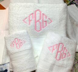 Monogrammed 3 Pieces New White Towels Set - Grandeur Hospitality 100% Cotton