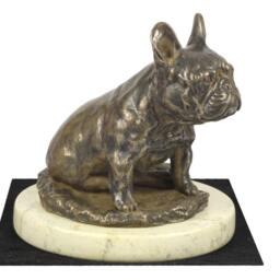 French Bulldog , Dog Sand Marble Base Statue, Limited Edition, Artdog. Made Of Cold Cast Bronze. Perfect Gift. Limited Edition - thumbnail 2