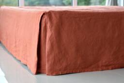 Linen Skirt Custom Bed Skirt/Linen Tailored Bedskirt. Queen Size, King Size Valance College Dorm