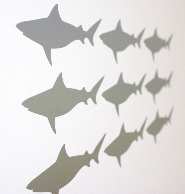 Fun Shark Vinyl Wall Art Decals/stickers - Various Colours & Sizes - image 1