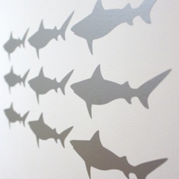 Fun Shark Vinyl Wall Art Decals/stickers - Various Colours & Sizes - thumbnail 3
