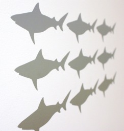 Fun Shark Vinyl Wall Art Decals/stickers - Various Colours & Sizes - thumbnail 1