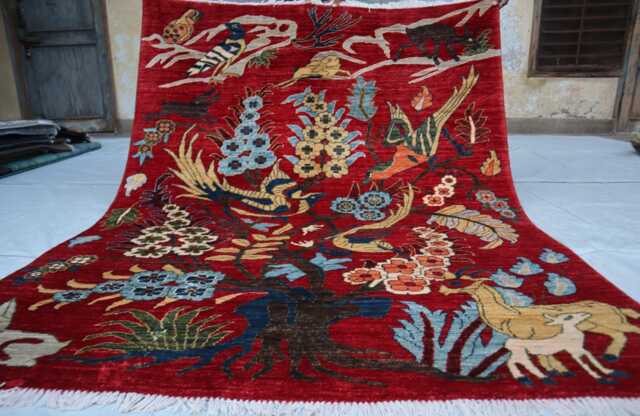 5'2x6'6 Red Kazak A Trees Of Rug, Afghan Brand New Luxury Rug, Medallion Geometric Area Rug For Living Room - image 1