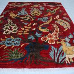 5'2x6'6 Red Kazak A Trees Of Rug, Afghan Brand New Luxury Rug, Medallion Geometric Area Rug For Living Room - thumbnail 2