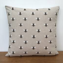Bumble Bee Scandi Cushion Cover Linen Look Fabric 17 - thumbnail 1
