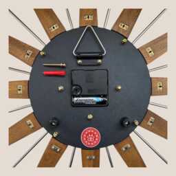 Teak Starburst Clock Mid Century Modern Wall Decor, 21 - thumbnail 3