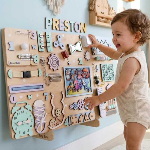 Large Montessori Busy Board Sensory Learning Toy, Magnetic Animals - image 1