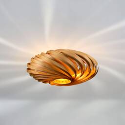 Large Ceiling Lamp Made Of Cherry Tree Wood. Handmade Wooden From Cologne Studio - thumbnail 1