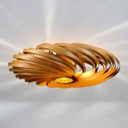 Large Ceiling Lamp Made Of Cherry Tree Wood. Handmade Wooden From Cologne Studio - thumbnail 3