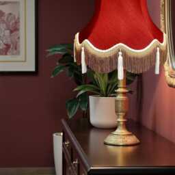 Traditional Burgundy Red Fabric Lampshade Handmade For Table & Floor Standard Lamp Bases, Wall Light Fixtures, Ceiling Fittings - thumbnail 3
