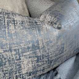 "Blue Luxury Pillow Cover, Cushion Amelie Silver Shimmer, Sofa Bed 16"" 18"" 20"" 22"" 24"" 26" - thumbnail 3