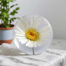 Flowers Resin Night Light Handmade Crystal Ball Lamp, Dandelion, Daisy, Rose, Tulip, Sunflower, Carnation - thumbnail 4