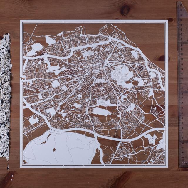 Paper Cut Map Edinburgh 12??12 In. Art Ideal Gifts - image 1