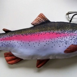 Fish Pillow Salmon Trout Neck Animal Relax Fisherman Gift - thumbnail 2