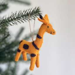 Safari Animal Christmas Ornament - Lion Ornament, Tiger Zebra Needle Felted, Unique Gift - thumbnail 4
