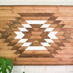 Taos Geometric Wood Wall Art Boho Decor - 36x24 In - thumbnail 2