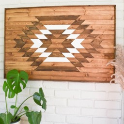 Taos Geometric Wood Wall Art Boho Decor - 36x24 In - thumbnail 3