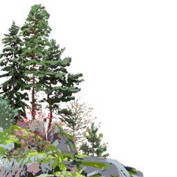 Coniferous Trees Among Rocks Modern Illustration Custom Made - Ab16 Printed Window Roller Blind, Regular Or Blackout Shade, Cord/Less - thumbnail 3