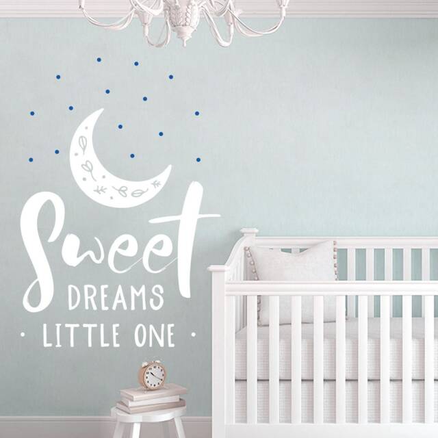 Sweet Dreams Nursery Wall Decal Moon & Stars, Baby Room Decor - image 1