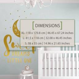 Sweet Dreams Nursery Wall Decal Moon & Stars, Baby Room Decor - thumbnail 3