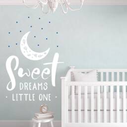 Sweet Dreams Nursery Wall Decal Moon & Stars, Baby Room Decor - thumbnail 1