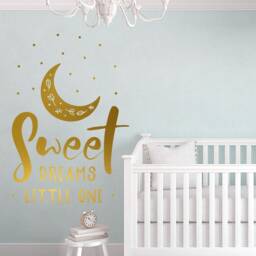 Sweet Dreams Nursery Wall Decal Moon & Stars, Baby Room Decor - thumbnail 2