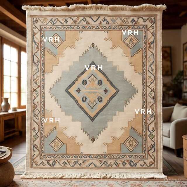 Hand Knotted Wool Rug, Peach Oushak Style, Geometric Hallway Runner - image 1