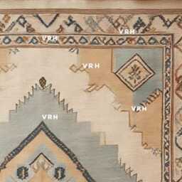 Hand Knotted Wool Rug, Peach Oushak Style, Geometric Hallway Runner - thumbnail 4
