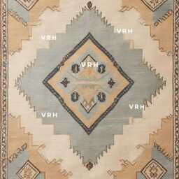 Hand Knotted Wool Rug, Peach Oushak Style, Geometric Hallway Runner - thumbnail 3