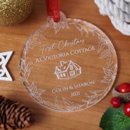 Personalised First Christmas in New Home Bauble 2024 Couples Ornament Ornament, Our House - thumbnail 3