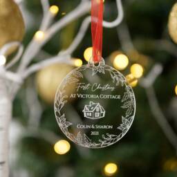 Personalised First Christmas in New Home Bauble 2024 Couples Ornament Ornament, Our House - thumbnail 2