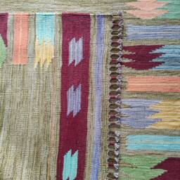Kilim Rug Modern, Handmade Artisan Afghan Turkish Aztec Sheep Natural Wool 182x31 cm - thumbnail 3